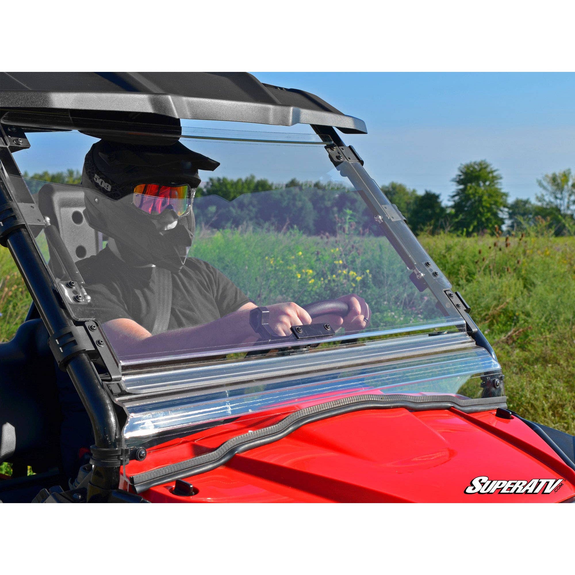 SuperATV Honda Pioneer 500 Scratch Resistant Flip Windshield FWS-H-PIO500-70