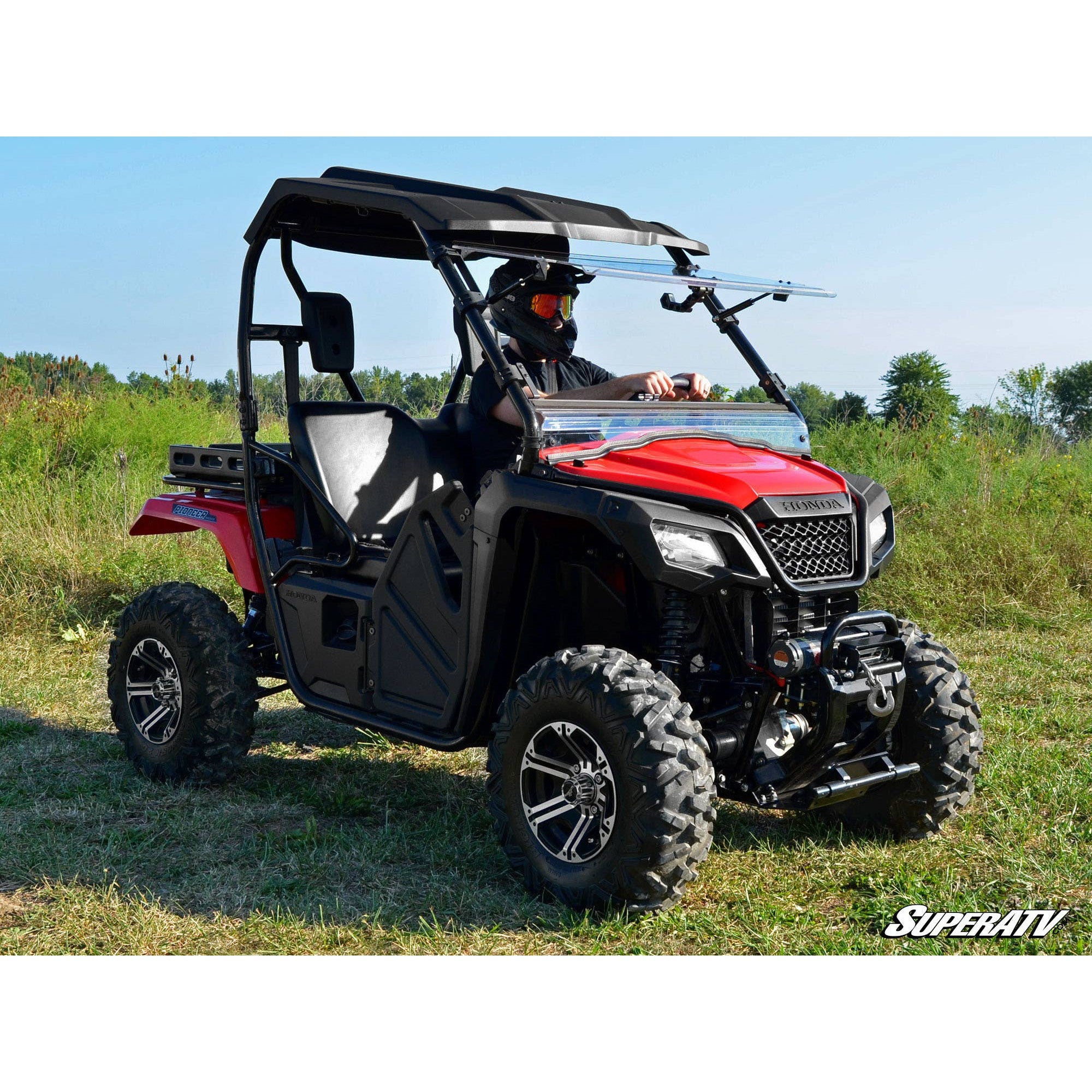 SuperATV Honda Pioneer 500 Scratch Resistant Flip Windshield FWS-H-PIO500-70