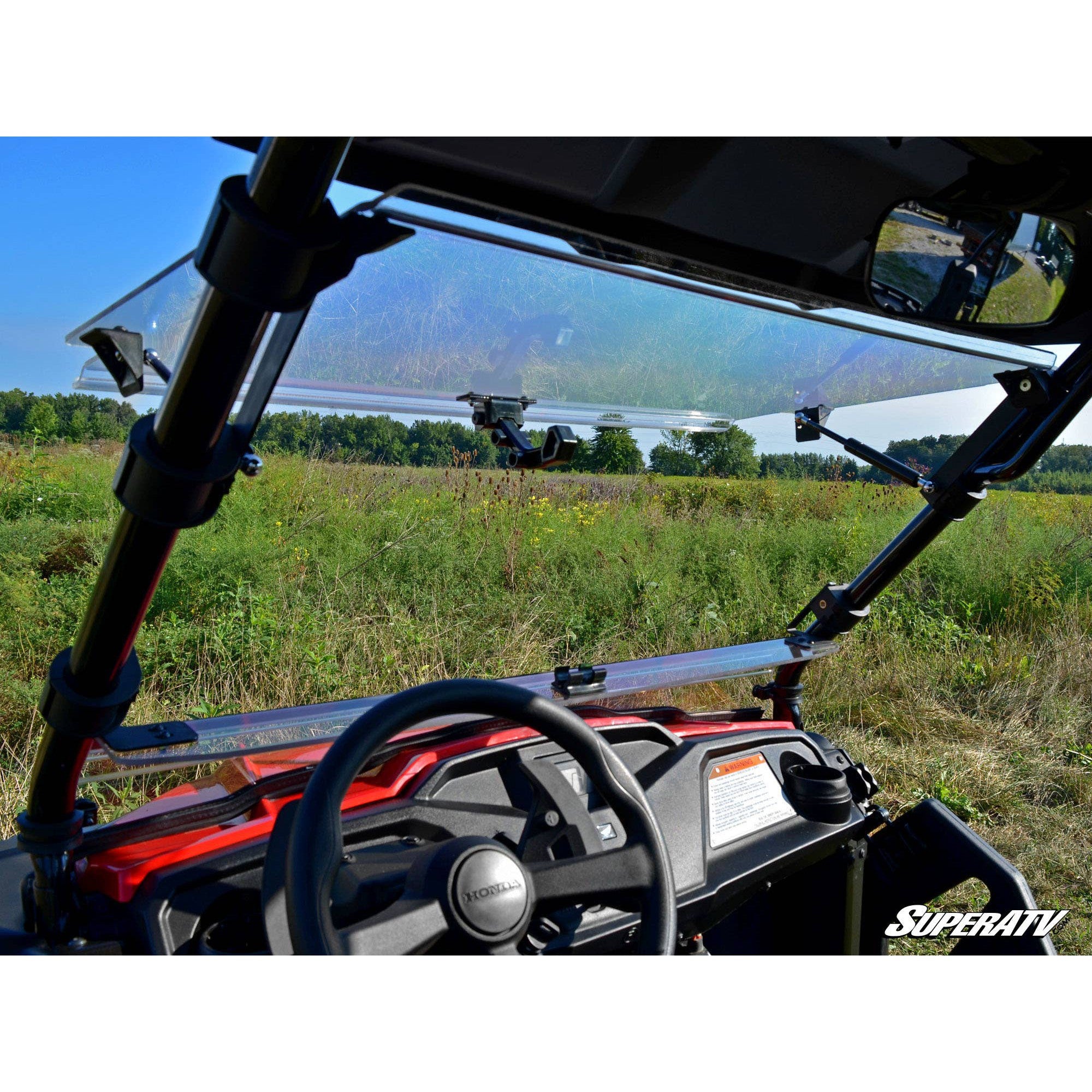 SuperATV Honda Pioneer 500 Scratch Resistant Flip Windshield FWS-H-PIO500-70