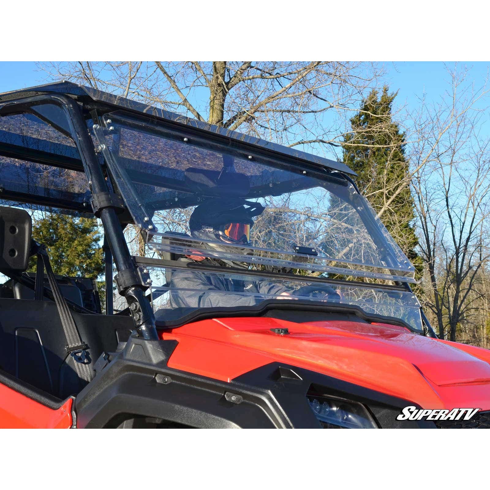 SuperATV Honda Pioneer 1000 Scratch-Resistant Flip Windshield FWS03-001-70