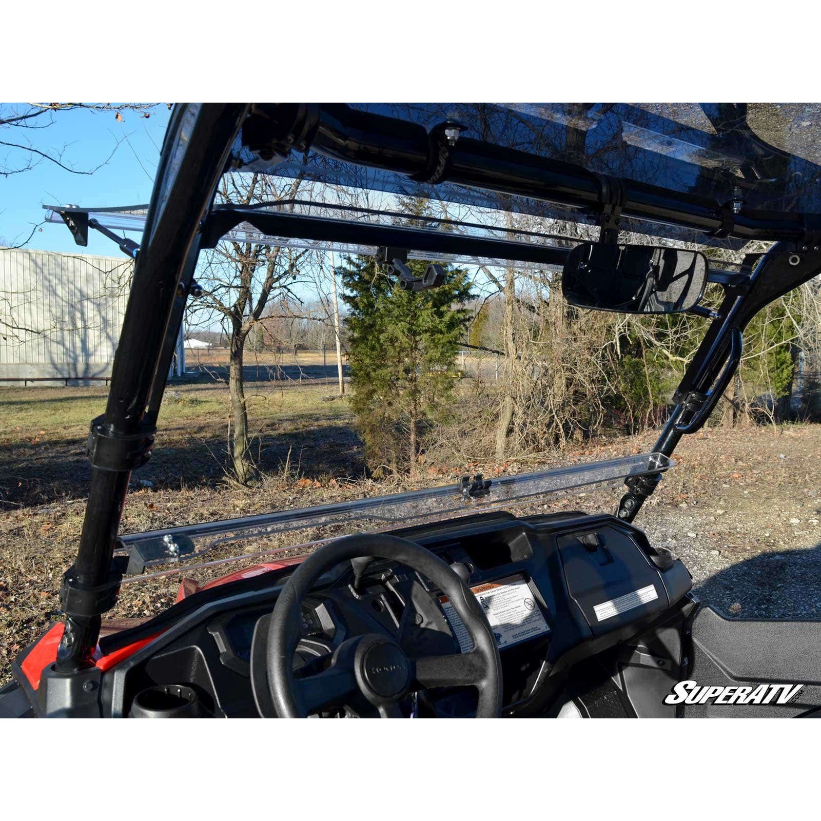 SuperATV Honda Pioneer 1000 Scratch-Resistant Flip Windshield FWS03-001-70