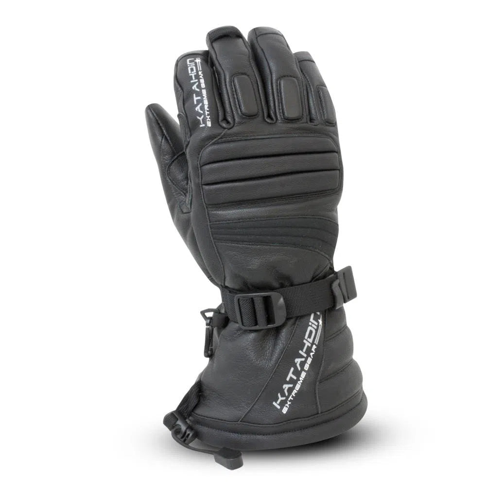  Black Katahdin Gear Torque Leather Snowmobile Winter Gloves - Pair