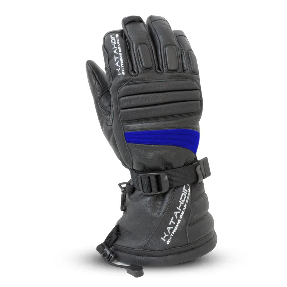  Blue Katahdin Gear Torque Leather Snowmobile Winter Gloves - Pair