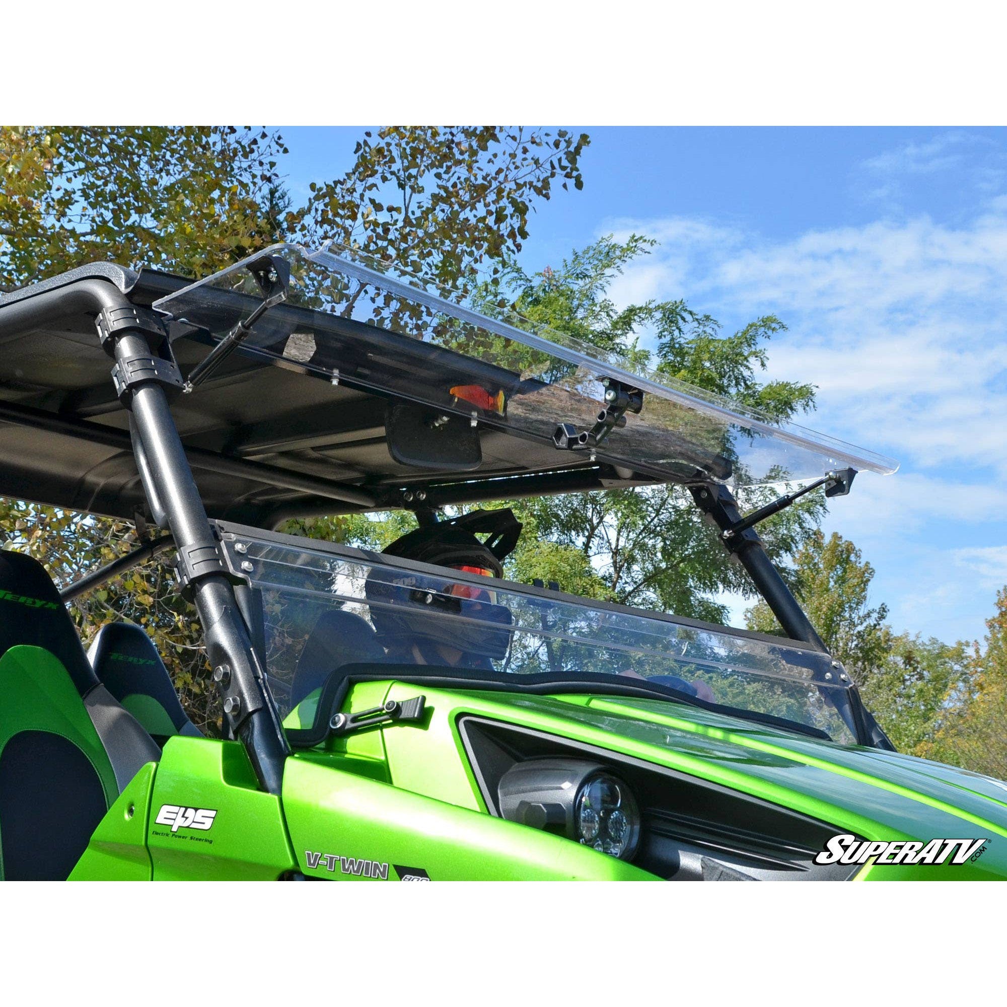 SuperATV Kawasaki Teryx 750 / 800 2012-2015 Scratch Resistant Flip Windshield FWS-K-TRX4-002-70