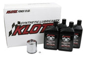 Klotz Basic 20W/50 4 Quart Synthetic Oil and Chrome Filter Kit For Harley-Davidson Evolution Big Twin