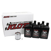Klotz Basic 20W/50 5 Quart Synthetic Oil and Chrome Filter Kit For Harley-Davidson Twin Cam