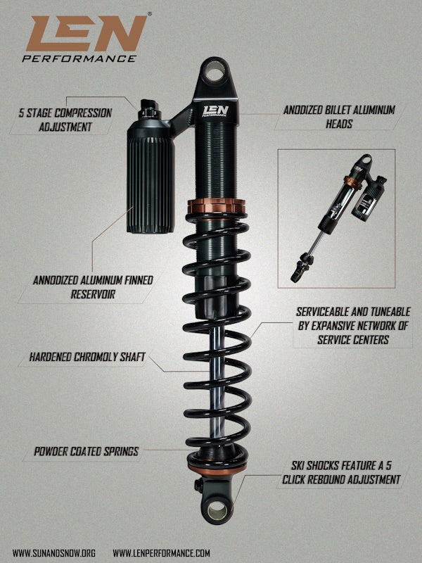 Len Performance Ski Shock For LYNX/Ski-Doo/Yamaha Snowmobile Models LS8-80002