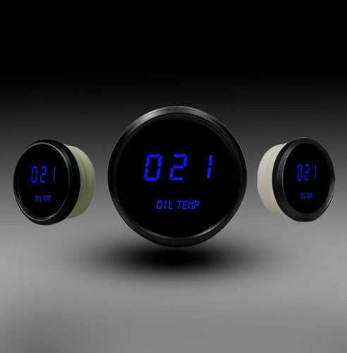 Medidor digital de temperatura de aceite LED Intellitronix - Placa frontal negra con bisel negro