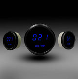 Medidor digital de temperatura de aceite LED Intellitronix - Placa frontal negra con bisel negro