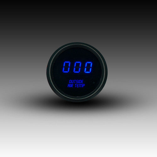 Intellitronix LED Digital Outside Air Temperature Gauge - Black Faceplate With Black Bezel