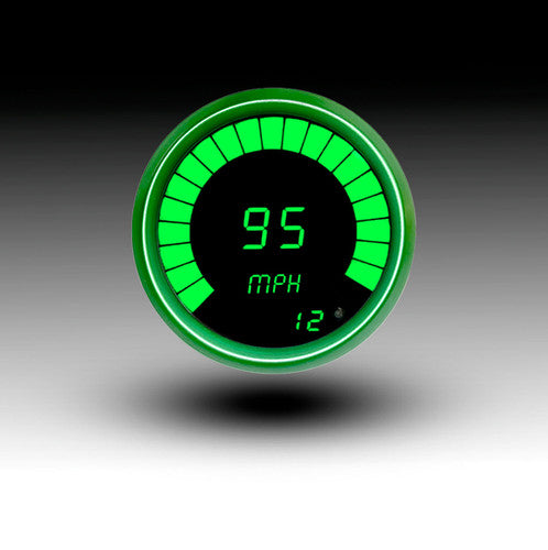 Intellitronix LED Bargraph Speedometer - Black Faceplate With Black Bezel