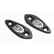 R&G Racing Black Mirror Delete Blanking Plates For 2009-2012 Kawasaki Ninja ZX6R ZX600R