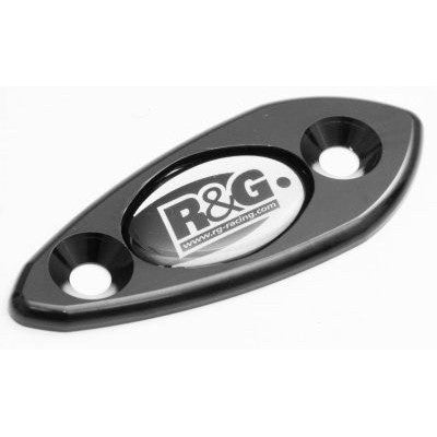 R&G Racing Black Mirror Delete Blanking Plates For 2009-2012 Kawasaki Ninja ZX6R ZX600R