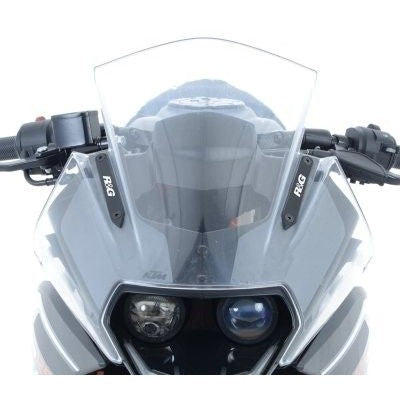 R&G Racing Black Mirror Delete Blanking Plates For 2015-2020 KTM 390 RC