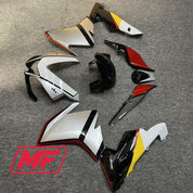 Monster Fairings Full Kit Aprilia RSV4 1000 10-15 Silver Pirelli W/ Red + Windshield + Gas Tank Cover