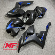 Monster Fairings Full Kit Honda CBR1000RR 06-07 Matte Black w/ Blue + Windshield + Gas Tank Cover