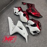 Kit completo de carenado Monster para Honda CBR1000RR 06-07, blanco y rojo, parabrisas y tapa de depósito.