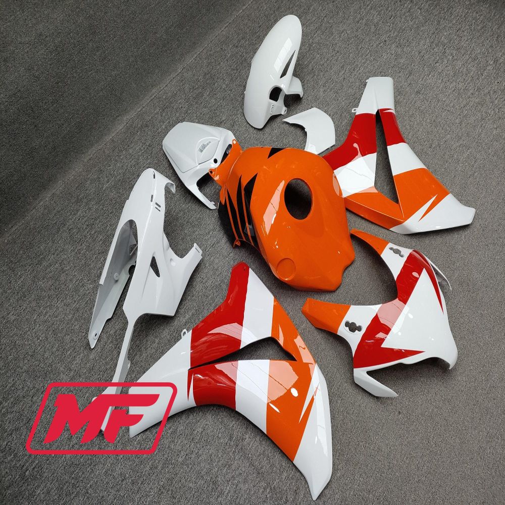 Monster Fairings Full Kit Honda CBR1000RR 08-11 Repsol White Orange + Windshield + Gas Tank Cover