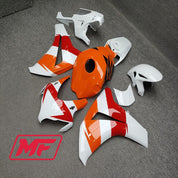 Monster Fairings Full Kit Honda CBR1000RR 08-11 Repsol White Orange + Windshield + Gas Tank Cover