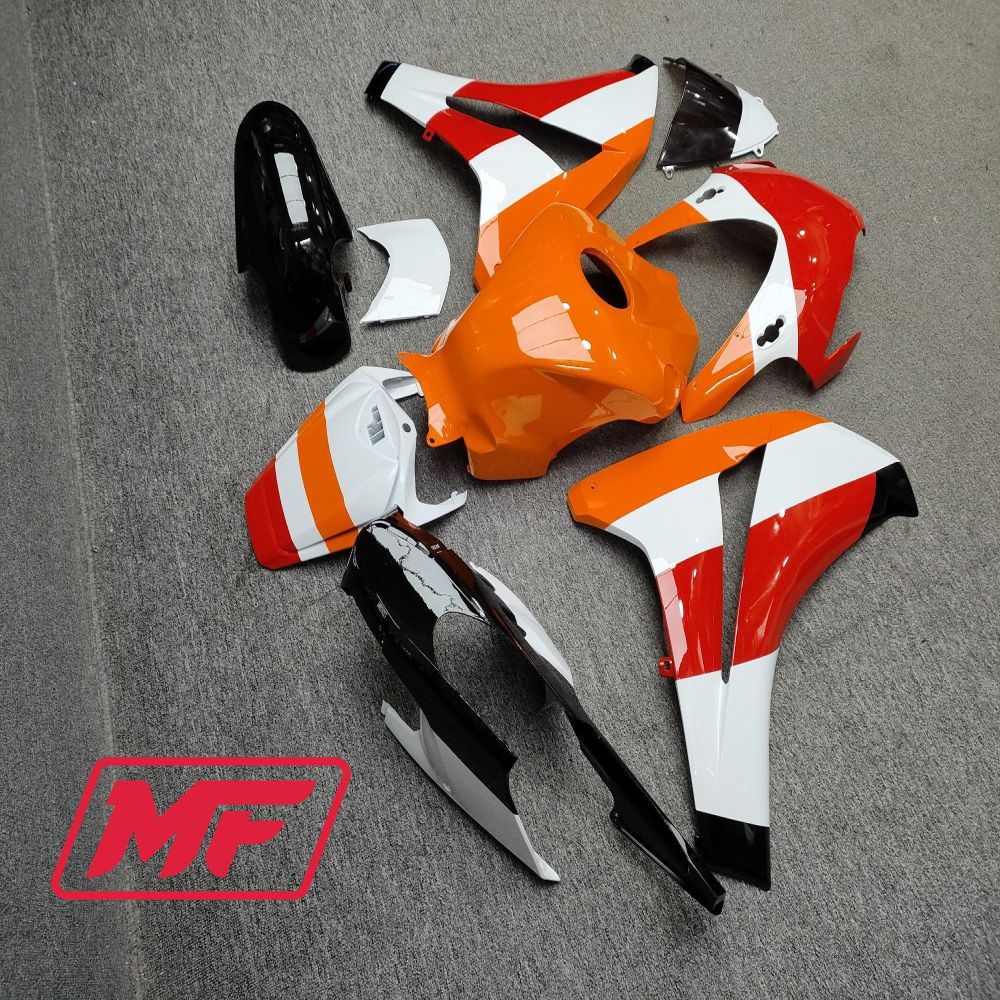 Monster Fairings Full Kit Honda CBR1000RR 08-11 Repsol White Red Orange + Windshield + Gas Tank Cover