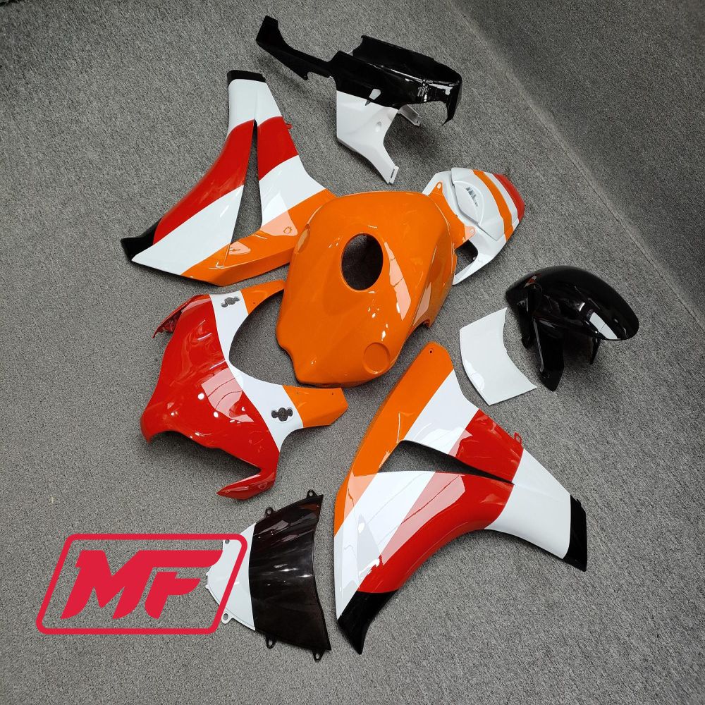 Monster Fairings Full Kit Honda CBR1000RR 08-11 Repsol White Red Orange + Windshield + Gas Tank Cover