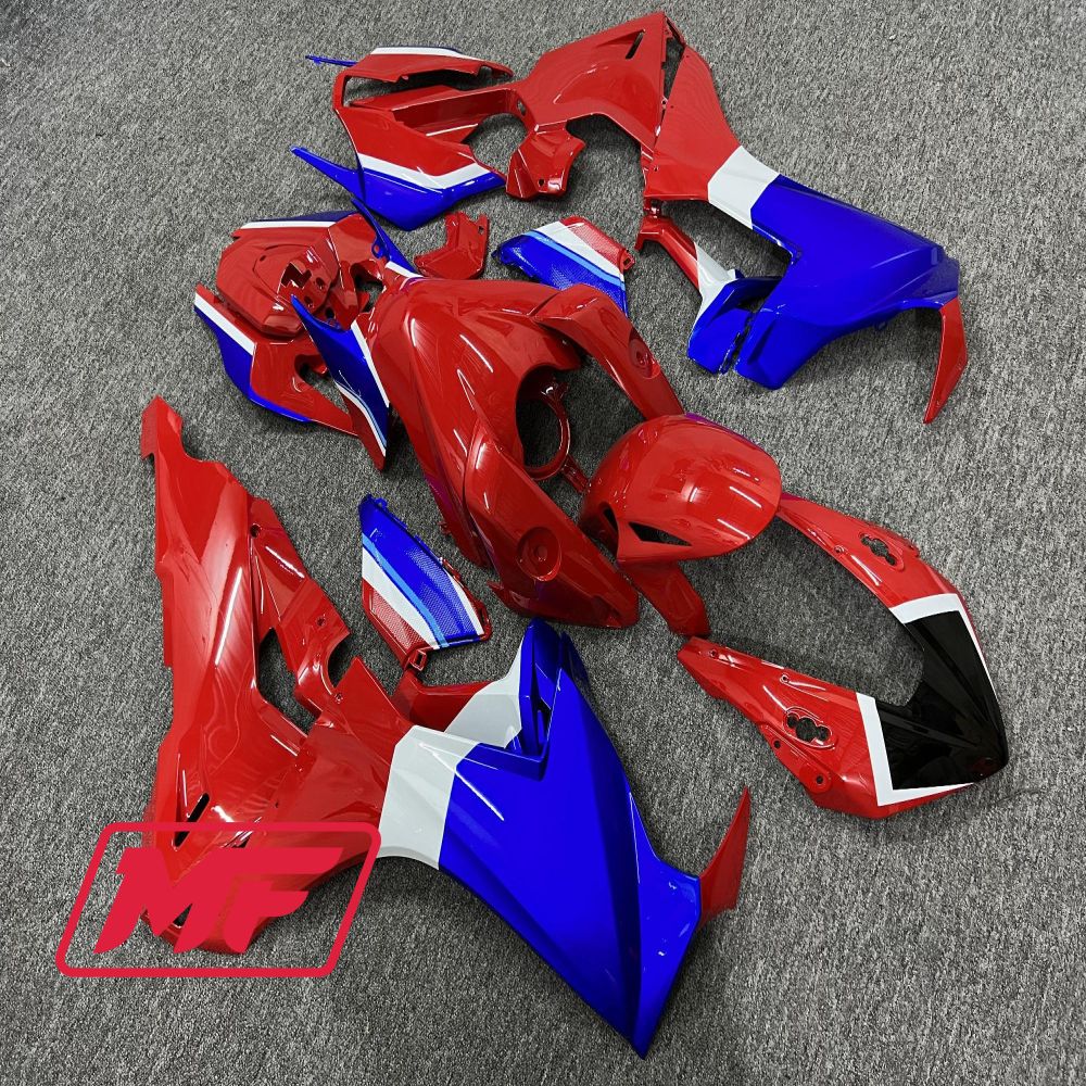 Monster Fairings Full Kit Honda CBR1000RR 17-25 OEM Blue and Red + Windshield + Gas Tank Cover