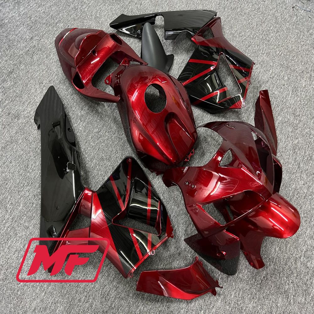 Monster Fairings Full Kit Honda CBR600RR 05-06 Gloss Red and Black + Windshield + Gas Tank Cover