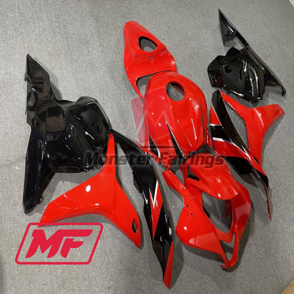 Monster Fairings Full Kit Honda CBR600RR 09-12 OEM Black and Red + Windshield + Gas Tank Cover