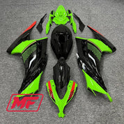 Monster Fairings Full Kit Kawasaki EX300 13-17 Green and Black + Windshield + Gas Tank Cover