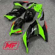 Monster Fairings Full Kit Kawasaki EX300 13-17 Green and Black + Windshield + Gas Tank Cover