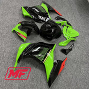 Monster Fairings Full Kit Kawasaki EX300 13-17 Green and Black + Windshield + Gas Tank Cover
