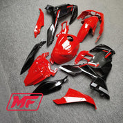 Monster Fairings Full Kit Kawasaki EX400 18-23 Gloss Red Black Silver + Windshield + Gas Tank Cover