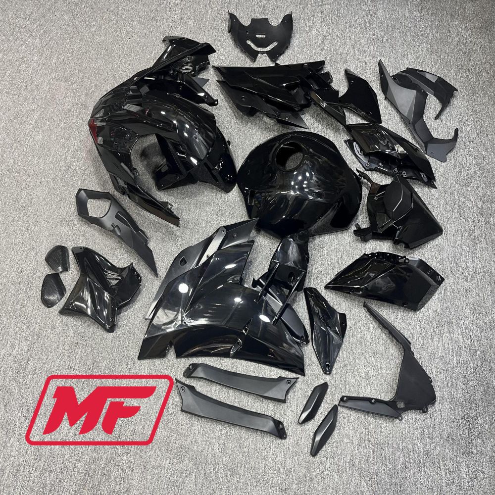 Monster Fairings Full Kit Kawasaki Ninja H2 15-23 Gloss Black + Windshield + Gas Tank Cover