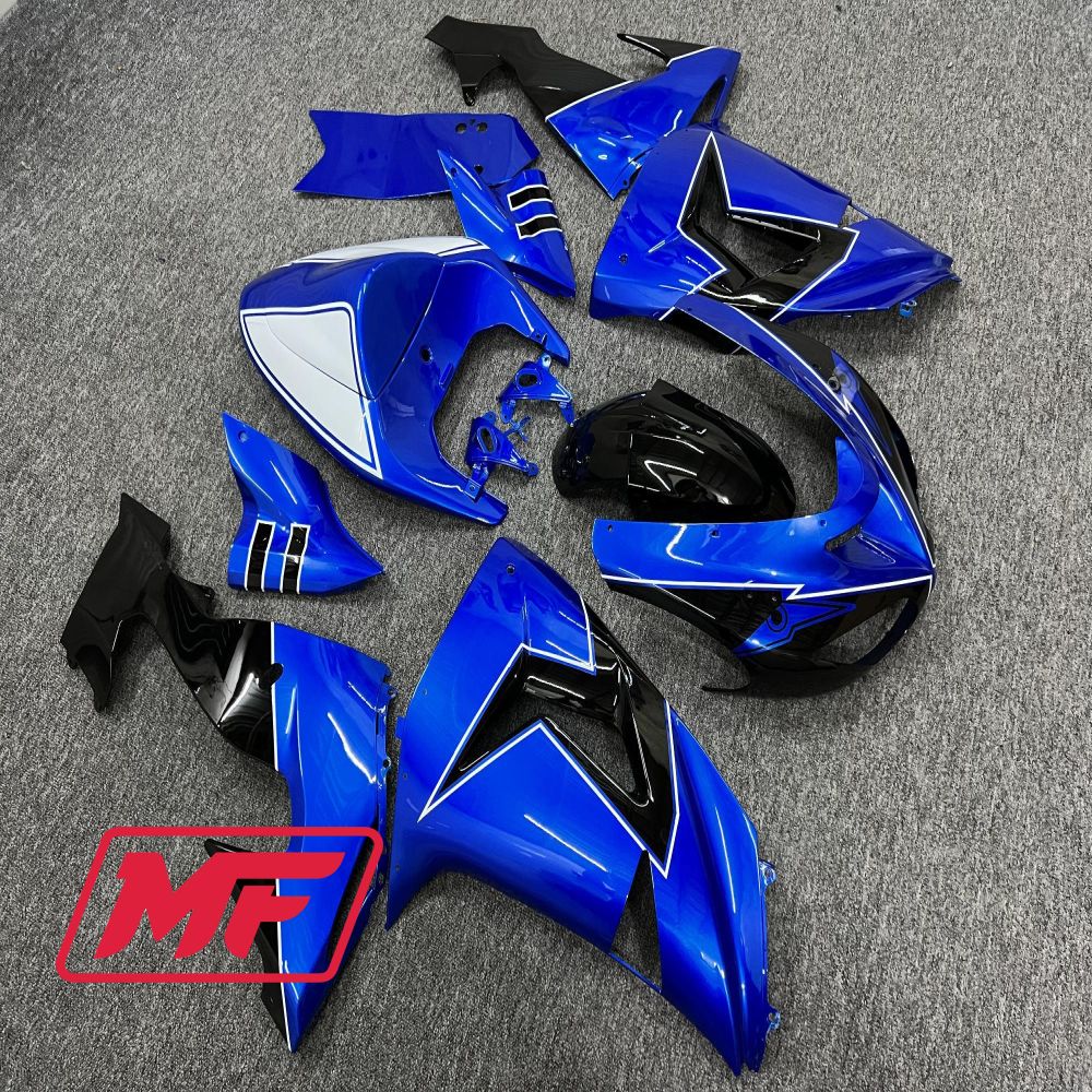 Monster Fairings Full Kit Kawasaki ZX-10R 06-07 Baby Blue and Black + Windshield + Gas Tank Cover