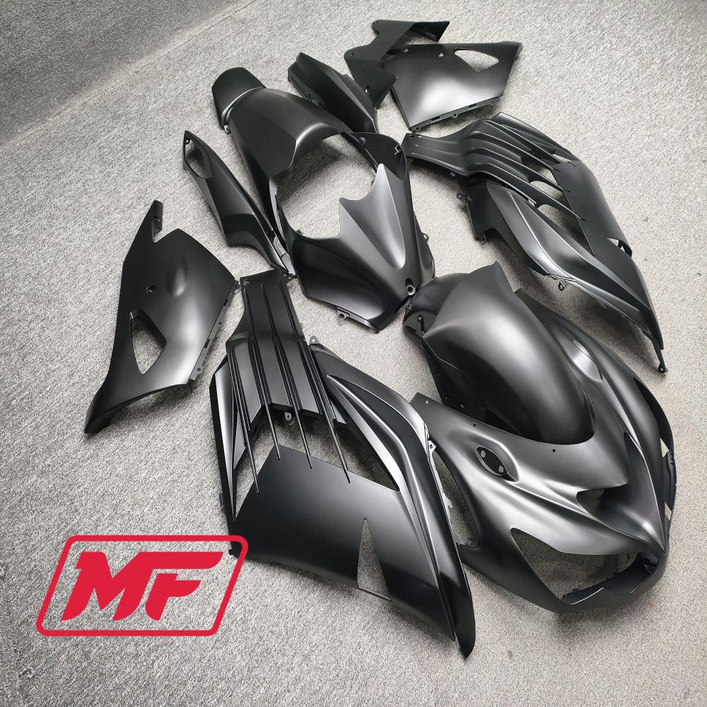 Monster Fairings Full Kit Kawasaki ZX-14R 06-11 Matte Black + Windshield + Gas Tank Cover