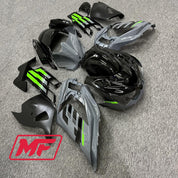 Monster Fairings Full Kit Kawasaki ZX-14R 12-23 Green Grey and Black + Windshield + Gas Tank Cover