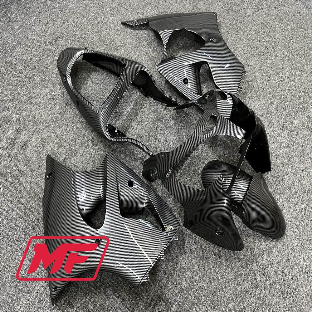 Monster Fairings Full Kit Kawasaki ZX-6R 00-02 Carbon Fiber Style + Windshield + Gas Tank Cover