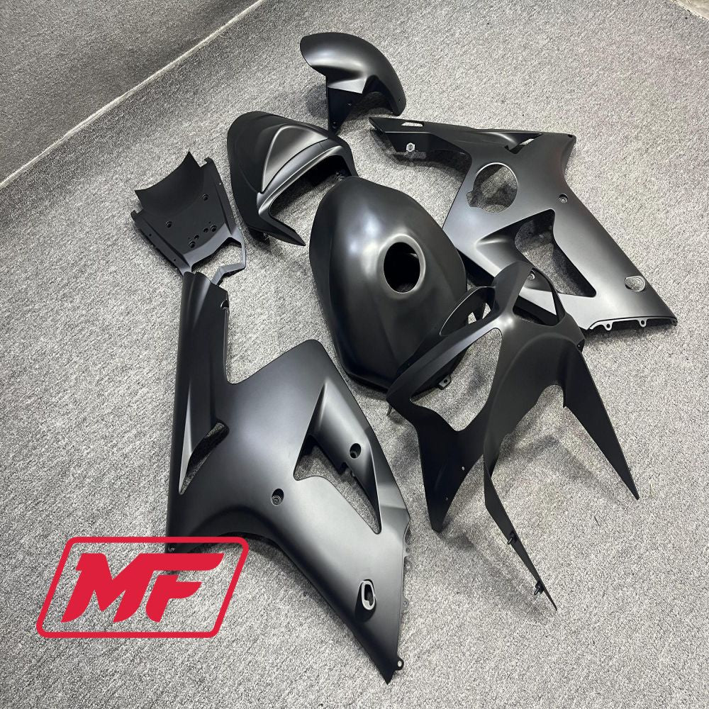 Monster Fairings Full Kit Kawasaki ZX-6R 03-04 Matte Black + Windshield + Gas Tank Cover