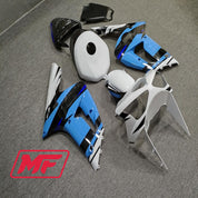 Monster Fairings Full Kit Kawasaki ZX-6R 03-04 Gloss Blue and White + Windshield + Gas Tank Cover
