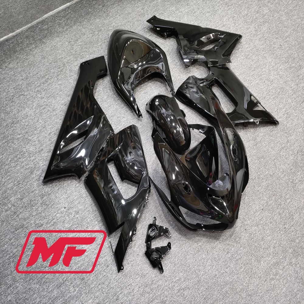 Monster Fairings Full Kit Kawasaki ZX-6R 05-06 Gloss Black + Windshield + Gas Tank Cover