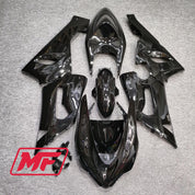 Monster Fairings Full Kit Kawasaki ZX-6R 05-06 Gloss Black + Windshield + Gas Tank Cover