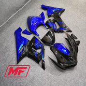 Monster Fairings Full Kit Kawasaki ZX-6R 05-06 Gloss Black and Blue + Windshield + Gas Tank Cover