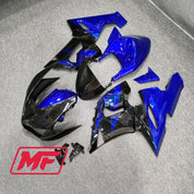Monster Fairings Full Kit Kawasaki ZX-6R 05-06 Gloss Black and Blue + Windshield + Gas Tank Cover