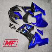 Monster Fairings Full Kit Kawasaki ZX-6R 05-06 Gloss Black and Blue + Windshield + Gas Tank Cover