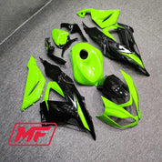Monster Fairings Full Kit Kawasaki ZX-6R 13-18 Black and Green + Windshield + Gas Tank Cover