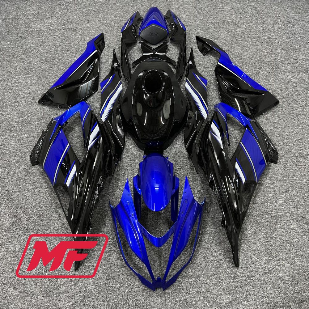 Monster Fairings Full Kit Kawasaki ZX-6R 13-18 Deep Blue and Black + Windshield + Gas Tank Cover