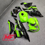 Monster Fairings Full Kit Kawasaki ZX-6R 13-18 Gloss Green and Black + Windshield + Gas Tank Cover
