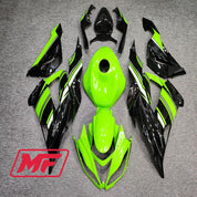 Monster Fairings Full Kit Kawasaki ZX-6R 13-18 Gloss Green and Black + Windshield + Gas Tank Cover
