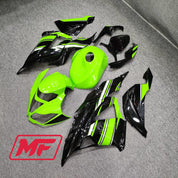 Monster Fairings Full Kit Kawasaki ZX-6R 13-18 Gloss Green and Black + Windshield + Gas Tank Cover