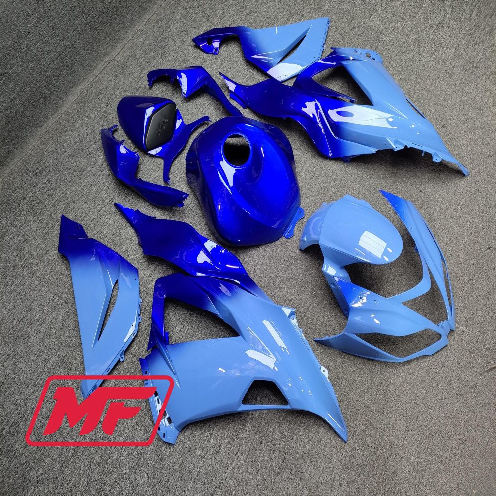 Monster Fairings Full Kit Kawasaki ZX-6R 19-23 Gloss Blue Gradient + Windshield + Gas Tank Cover